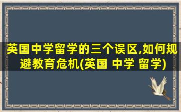 英国中学留学的三个误区,如何规避教育危机(英国 中学 留学)